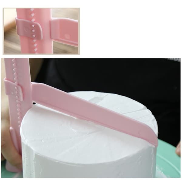 Kakedekorering Vinklet Glasurspatel Justerbar Høyde Offset Spatel Rosa ABS for DIY Baking