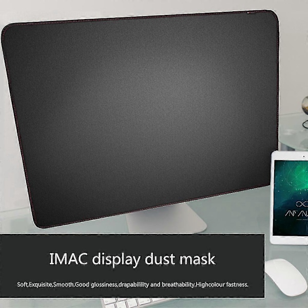Svart Dammtätt Skydd Vattentätt PU Läder Skyddsfodral Med/Utan Ficka För Apple För Imac För Macbook 21/27 Tum Skärm