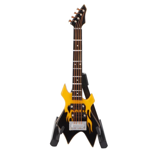 Basmodell Miniatyr Träsimulering Gitarr Modell Musikinstrument OrnamentGul