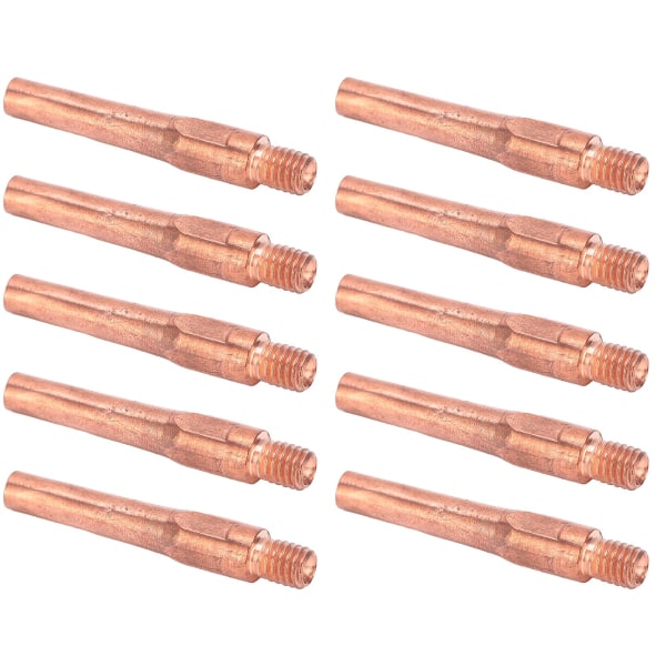 10Pcs Contact Tips M6 Conductive Nozzle Copper Wire Feeding Welding Gun Accessory 45x7.5x1.2mm