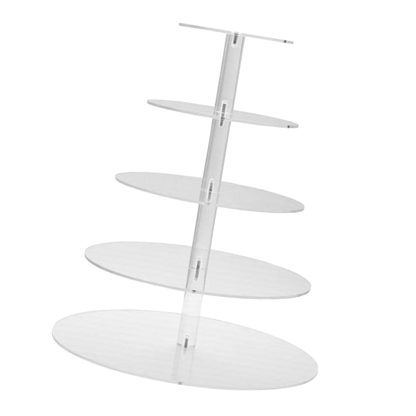 Kagefad Multi Rund Tiers Transparent Akryl Høj Stabilitet Cupcake Tårn til Display Servering Fest 5 Tier