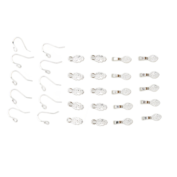 30st örhängekrokar hänge set med 10 örhängen krokar 20 örhängen DIY Silver för smyckestillverkning