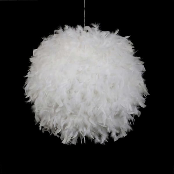 Dww-Fjærlampe, Moderne Kuleformet Lysekrone 30CM, E27 Taklampe Dekorativ, for Stue Soverom Barnerom Gutter