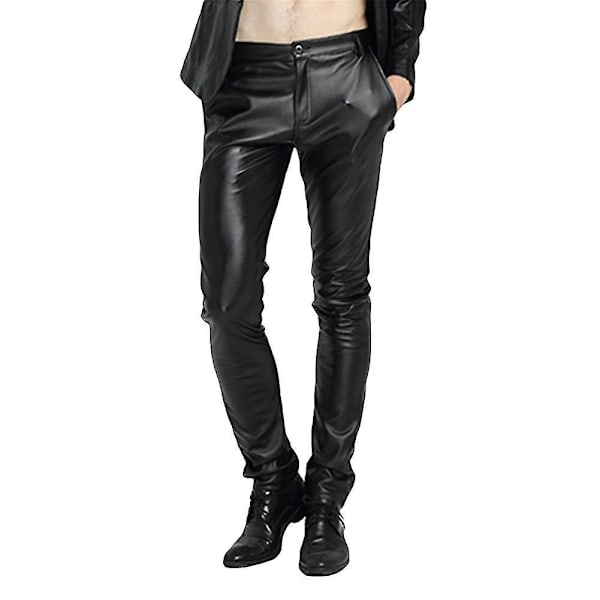 Slim Fit -miesten nahkahousut EU 31 musta