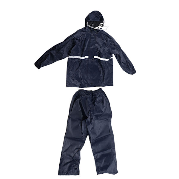 Halkeava takki housupuku hengittävä vedenpitävä sadetakki setti kaksinkertainen kerros sadetakki setti miehille naisille Oxford Navy Blue L
