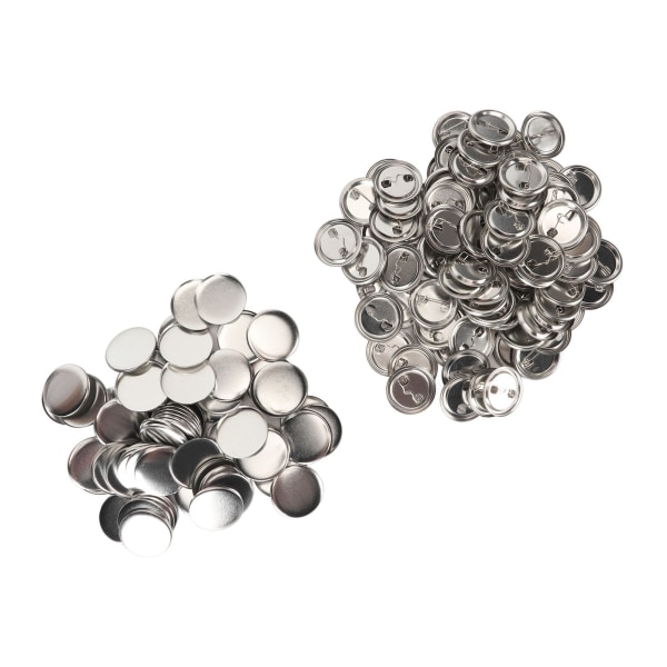 100 set Pin Back Button Delar Robust metall Plast Rostskyddad utjämningsknapp Tillbehör för märke DIY 37MM