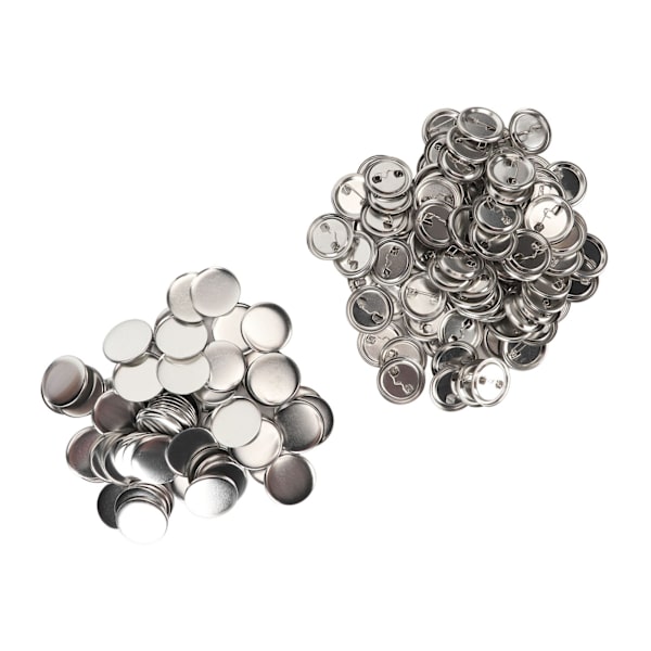100 sett pinner tilbake knappdeler solid metall plast rustfri utjevning knapp Making rekvisita for badge DIY 37MM