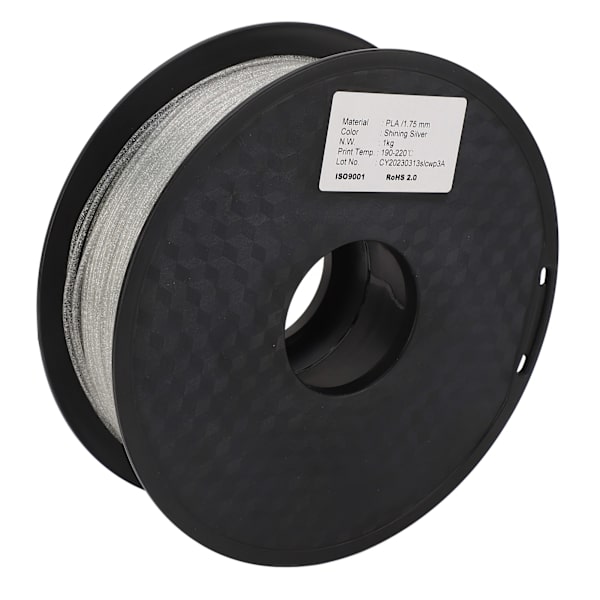 3D-printer filament 1,75 mm skinnende skinnende sølv stærk glat PLA silkeforbrugsvarer