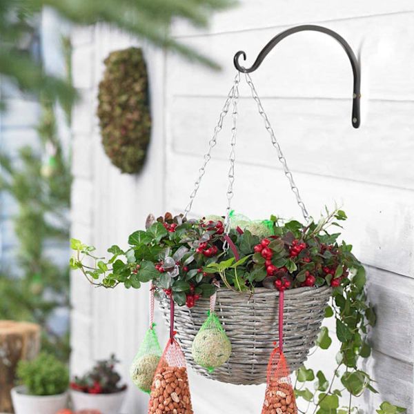 8 tommer hængende plantebeslag til planteophæng udendørs vægplanteophæng til ophængning af fuglefodere vindspil blomsterkurve