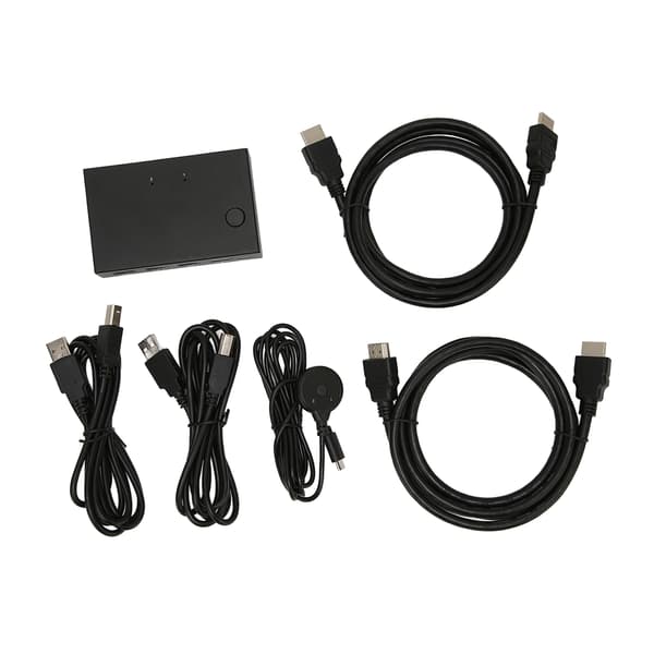 KVM Switch 2 Port Plug and Play USB HUB 4K 30Hz HD Multimedia Interface KVM Switch til PC Printer Mus Tastatur