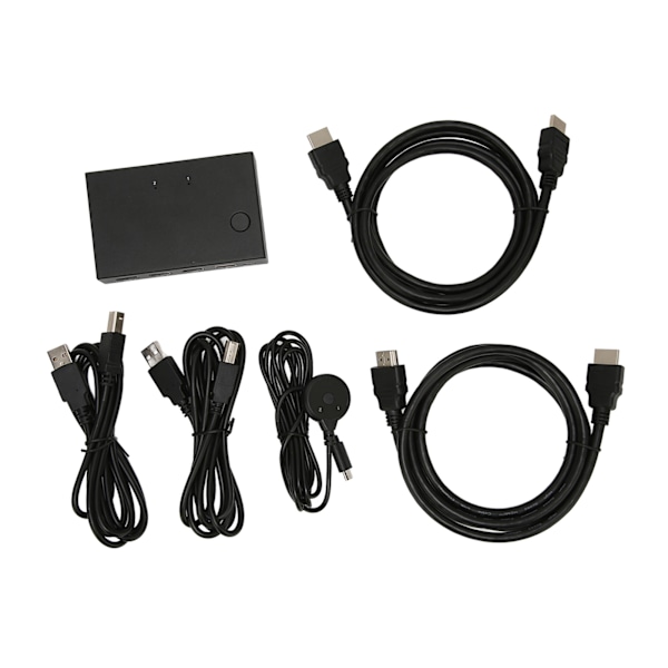 KVM-switch 2 portar Plug and Play USB HUB 4K 30Hz HD Multimedia Interface KVM-switch för PC-skrivare Mus Tangentbord