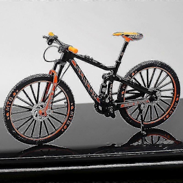 Mini 1:10 Legering Sykkel Skala Modell Skrivebordssimulering Ornament Finger Terrengsykler Leke Oransje
