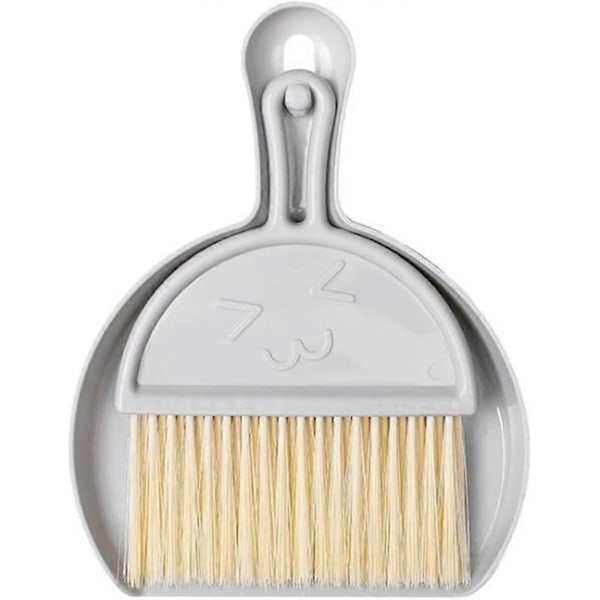 Mini Fejebakke og Kost, Mini Multifunktionel Bordfejebakke, Kost Fejebakke Børste og Fejebakke Design, Kost og Fejebakke Sæt Plastik Støvopsamler (Gra