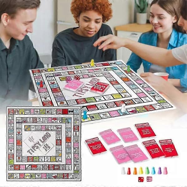 Tipsy Land Board Game, Drinking Game for Parties, Unique Spaces to Challenge Friends