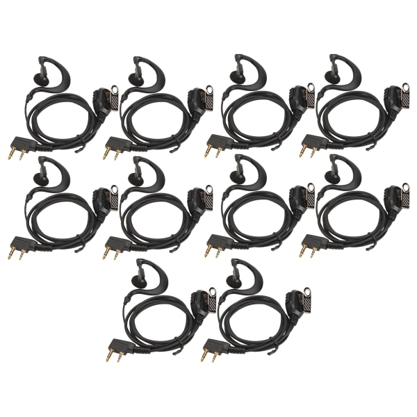 Tovejs radio øresnegl Universal K Head 2 Pin galvanisering Walkie Talkie Headset med mikrofon 10 stk sæt