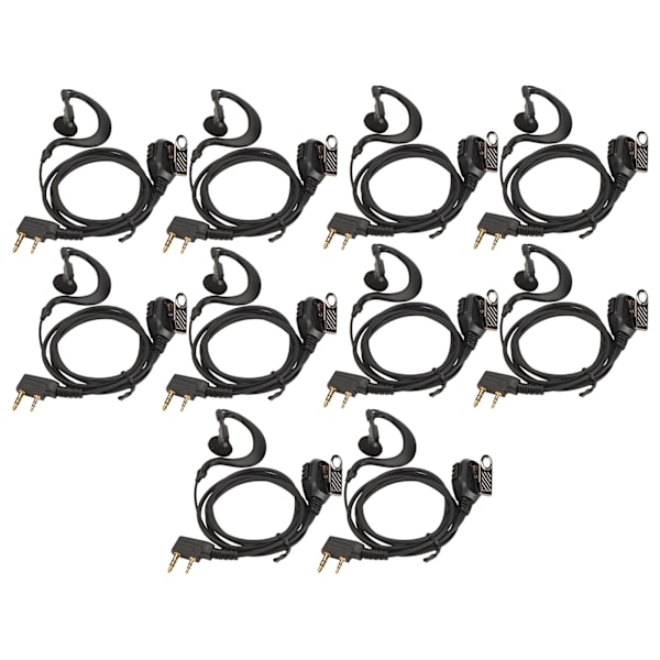 Tvåvägs radiohörlur Universal K Head 2-stifts galvanisering Walkie Talkie Headset med mikrofon 10st set