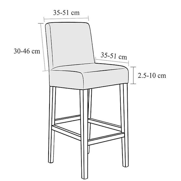 Stretchbara och tvättbara barstolsöverdrag - Ljusgrå (2 st)