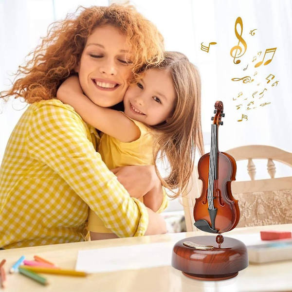 Klassisk violinmusikdosa med roterande bas - perfekt present till pojkar och flickor