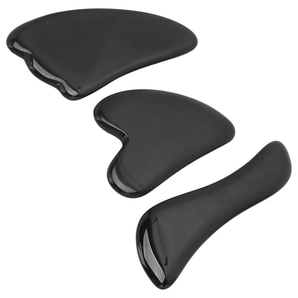 Professionell Obsidian Ansiktsmassage Gua Sha Verktyg Bärbar Kroppsterapi Skrapbräda Set