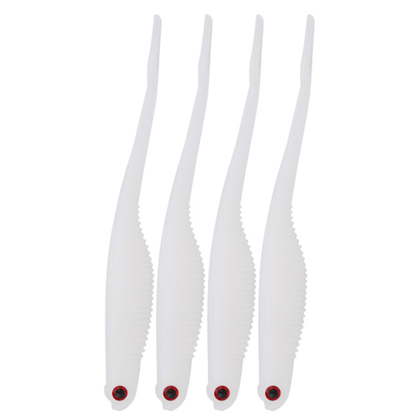 Gaffelhaleorm myk lokke 130 mm/7g Enkel dobbel farge kunstig bassagn fiskeutstyr Hvit