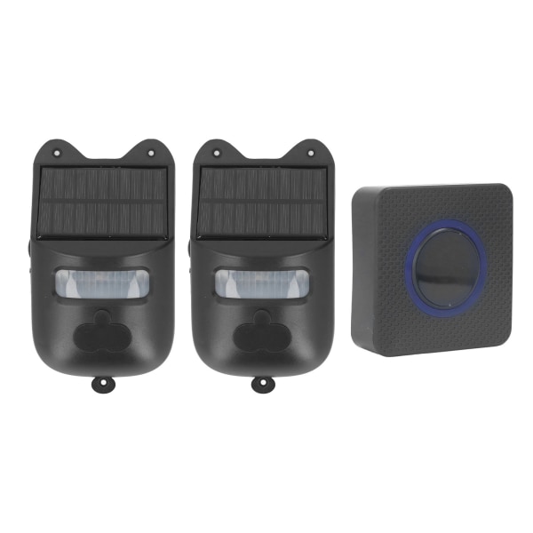 Infrarød sensor dørklokke solcelledrevet oppkjørsels alarm stroboskoplys utendørs sikkerhet sirene bevegelsessensor 110‑240V EU-plugg