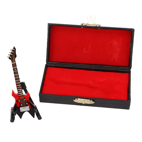 Bas Model Miniature Træ Simulering Guitar Model Musikinstrument OrnamenterRød
