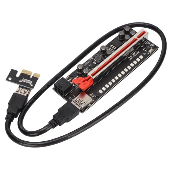 Riser-sovitinkortti 8 Excicon-kondensaattoria monikerroksinen suojaus kiinteä solki PCIE Riser 1x - 16x sovitin