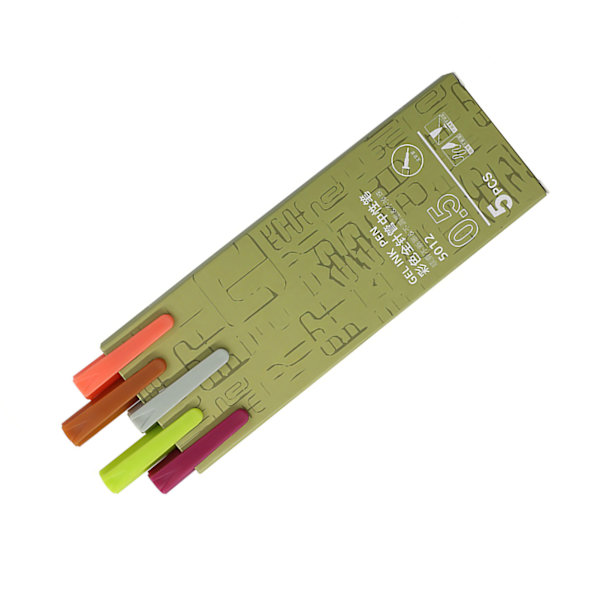 5 stk. gelpenne Morandi farvesystem ABS frostet krop udskiftelig refill marker pen til studerende 5012