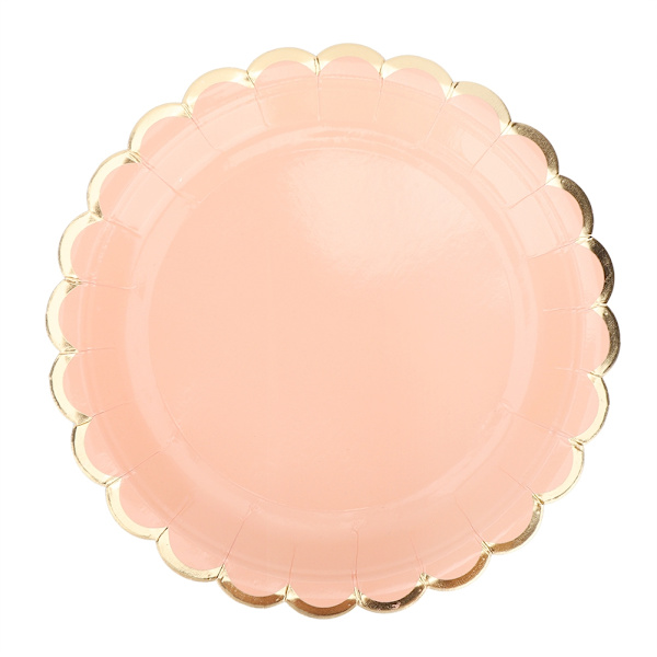 8 stk 7 tommers engangspapir runde tallerken bursdag bryllupsfest forsyninger tallerken servise rosa 8 stk 18 cm / 7 tommer