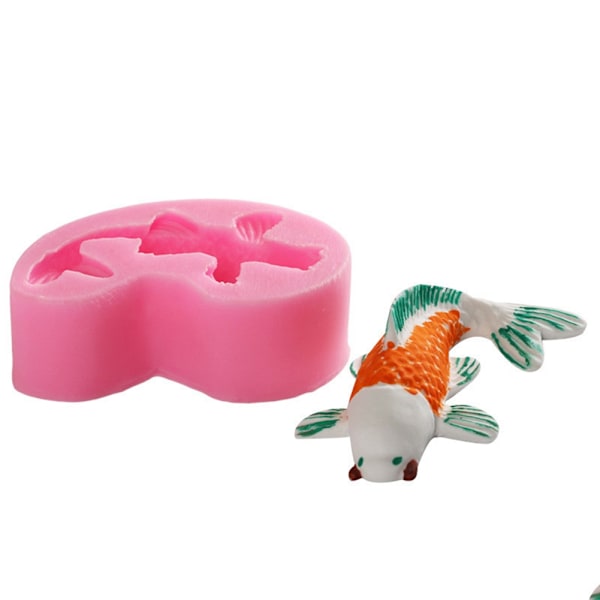 Koi-formet silikonform for kakedekorering, fisk DIY-silikonform for baking, fondant, cupcake og dessert