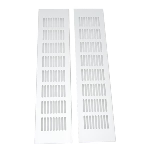 2 stk. udluftningsrist i aluminiumslegering, rektangulær udluftningsplade til skab, skoskab, garderobe 80x350mm