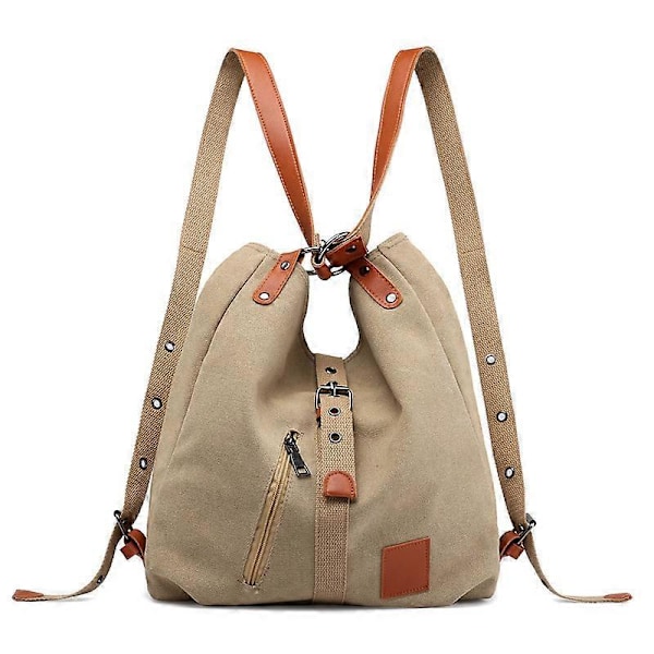 Vinter Canvas Dame Skuldervesker Høy Kvalitet Multi Funksjon Dame Ryggsekk For Studenter Skole Reisesekker Stor Kapasitet/Khaki