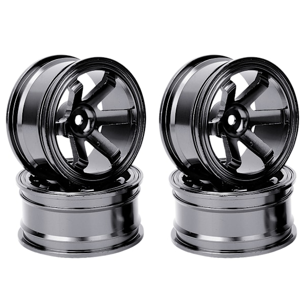 4 stk. aluminiumsfelgnav for Universal 1/10 Flat Running Drift RC CarBlack