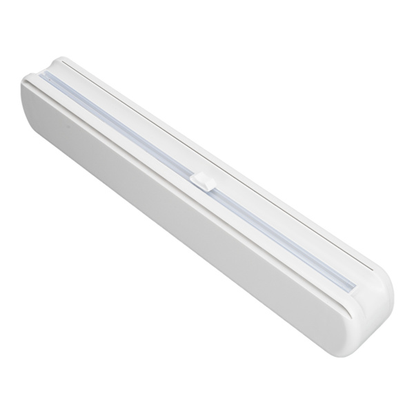 Dispenser for plastfolie med glidekutter, jevn kutting, justerbar, gjenbrukbar dispenser for klamrende film for tinnfolie S 37x6,5cm