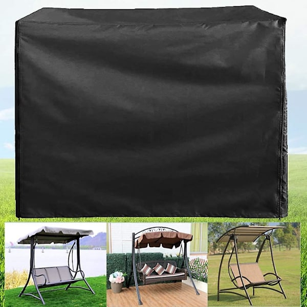 Skyddande överdrag för 3-sitsig gunga 220 x 125 x 170 cm 210D Oxford-tyg Vintertåligt Vattentätt Svart