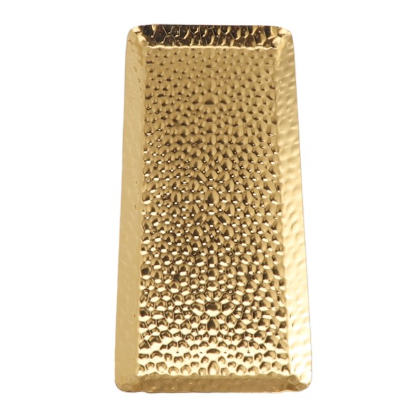25x11cm Håndklæde Hammered Bakke Rustfrit Stål Multifunktionel Opvaskemaskine Sikker Dessert Bakke Plade til Hjem Restaurant Guld