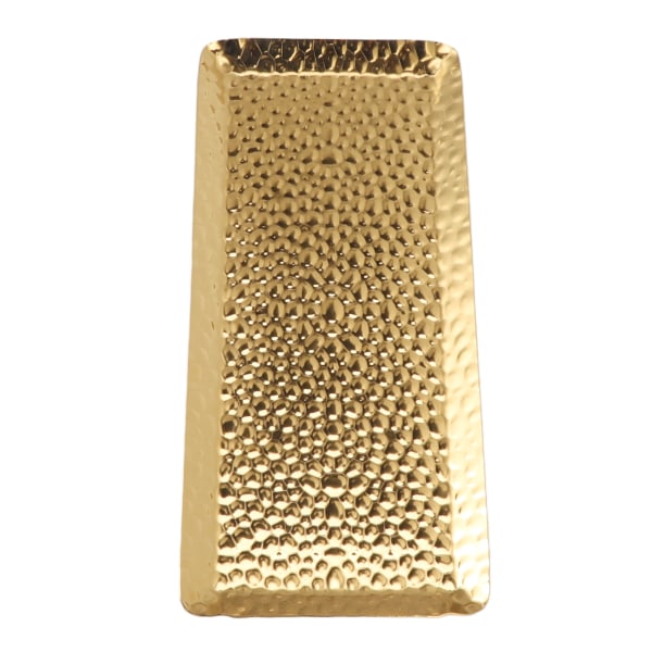 25x11cm håndklehammert brett i rustfritt stål, flerbruks oppvaskmaskinsikker dessertbrett tallerken for hjem restaurant gull