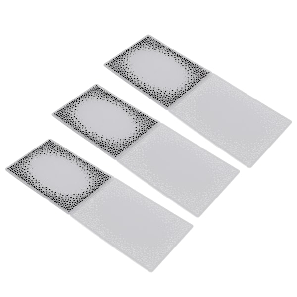 3 stk. Embossing-mapper i plastmaterial, konkav-konveks teksturmaler for DIY-invitasjoner, papirhåndverk
