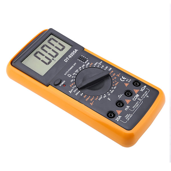 DT9205A LCD-skjerm Håndholdt digitalt multimeter AC/DC motstandskapasitanstester