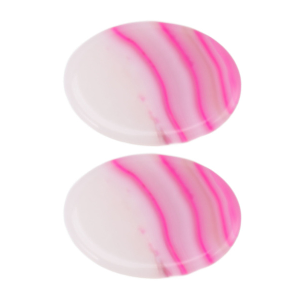 20 st Agat Oval Rose Stripe Cabochons Flatback Agat Bead Rund smyckesram för smyckestillverkning