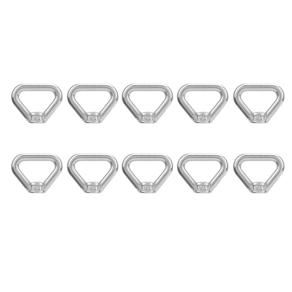 10 st Silver skruvmutter 304 rostfritt stål triangelring mutter öga mutterfäste M8