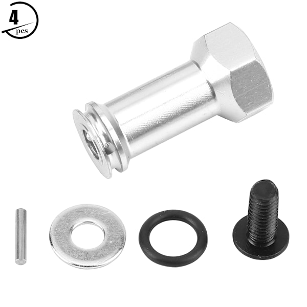 Förlängningskoppling 24 mm längre kombinationsadapter för Traxxas Slash 1/16 RC-bil (silver)