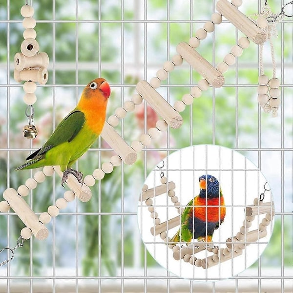 2025 Sopivat Lintu Lelut Undulaatti Lelut Linnunhäkki Tarvikkeet Papukaija Keinu Pureskelu Seisova Riippuva Orsi Riippumatto Kiipeilytikkaat Budgerigarille, Parakee