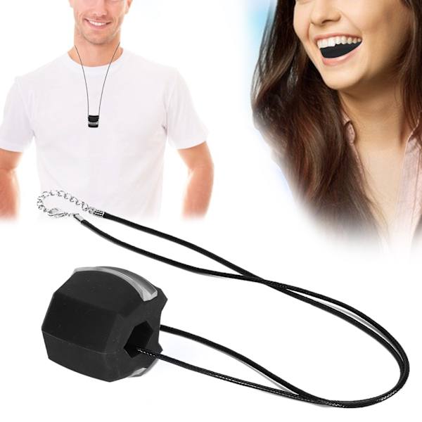 Silikon Jawline Trainer med lanyard Ansiktsbantning Käkmuskelträningsövning SBlack