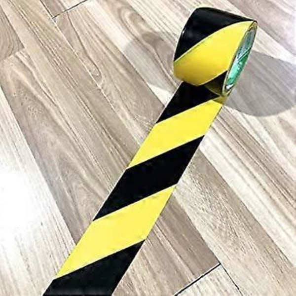 Varoitusteippi 50mm x 23m Musta/Keltainen Vaarateippi Liimautuva Merkintäteippi