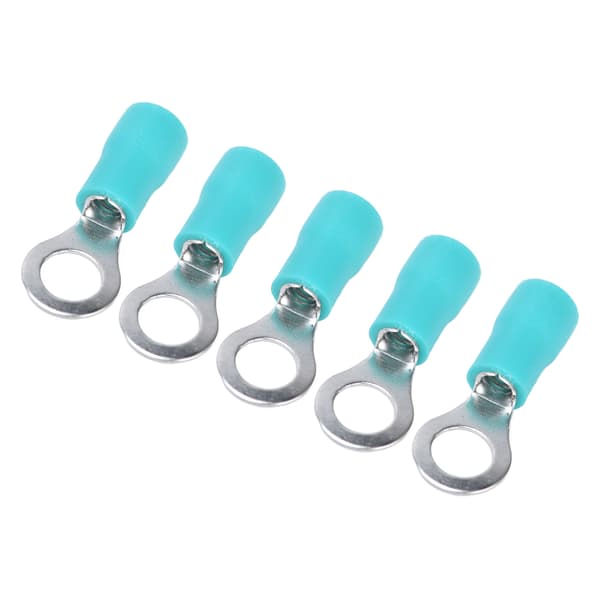100 st isolerade ringterminaler elektriska trådpresskontakter koppar AWG 16-14 RV2-5