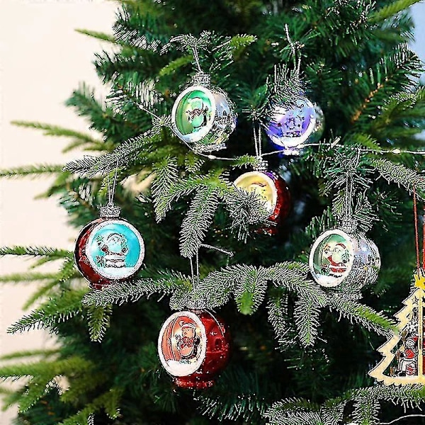 Juletrepynt i tre, laserskåret juletre dekorasjon med snor til jul