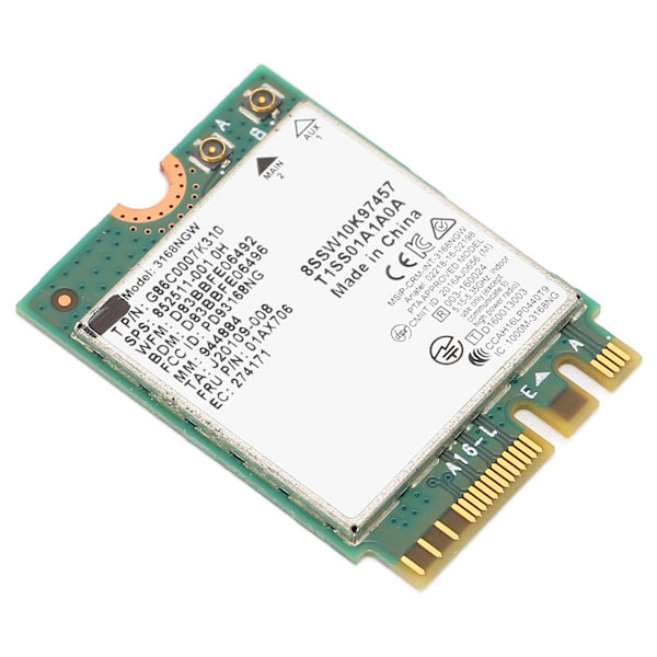 Trådlös modul 3168NGW AC NGFF M.2 2.4G 5G Dubbelfrekvens 600Mbps BT 4.2 WIFI-nätverkskort
