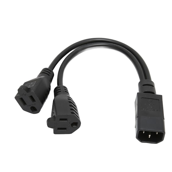Y Splitter strømstikledning IEC 320 C14 han til dobbelt 5 15R hun splitter adapterkabel 11,8 tommer 10A 125‑250V