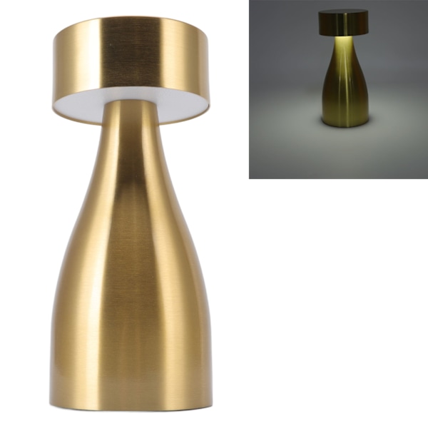 LED-bordslampa, uppladdningsbart batteri, guld, hög ljusstyrka, galvaniseringsprocess, slagtålighet, nattlampa B743